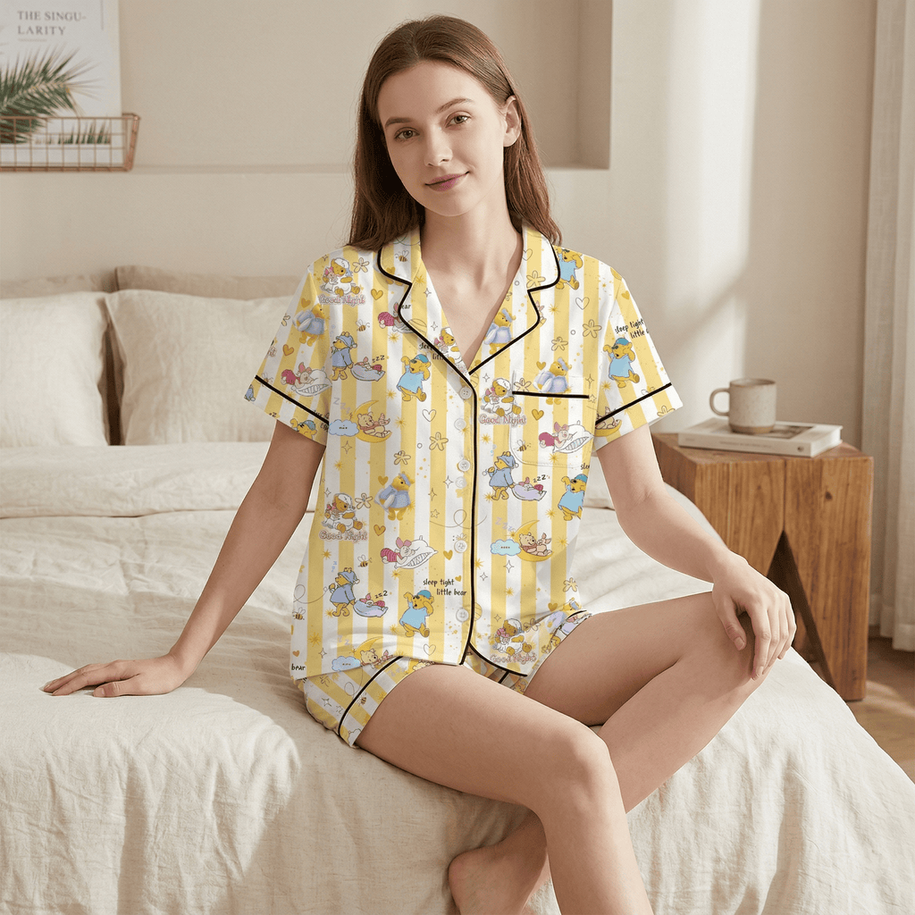 PREMIUM WNTP BUTTON SHORT PAJAMAS SET HTTT