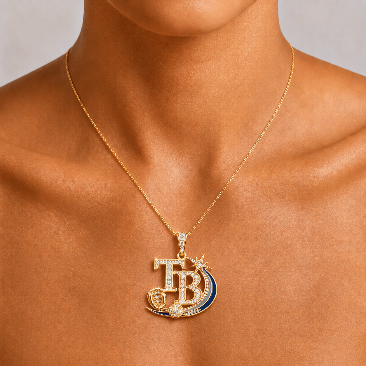 TPBR Solid Gold Chain with Diamond Pendant BMD
