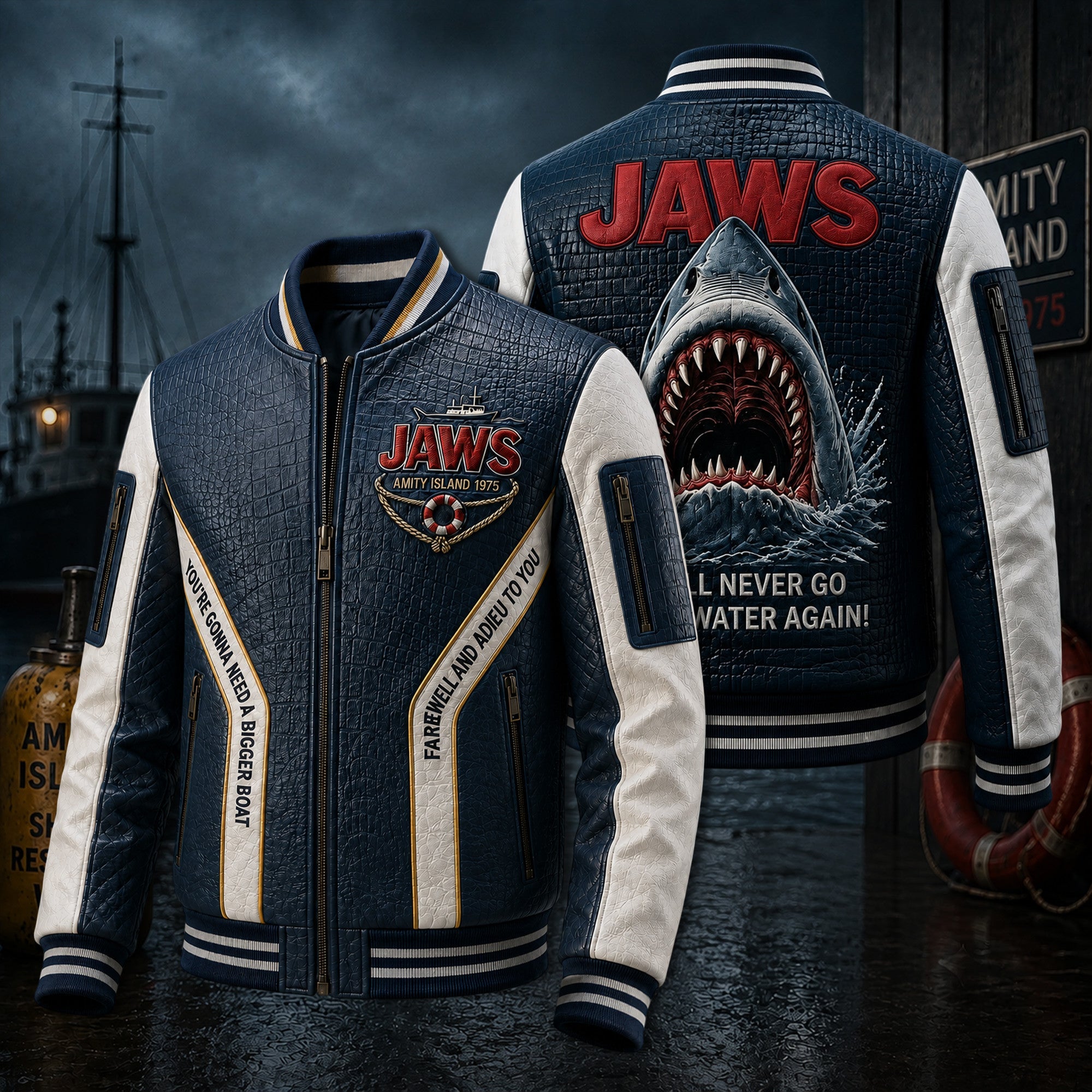Premium JAWS Leather Zipper Jacket TTMH