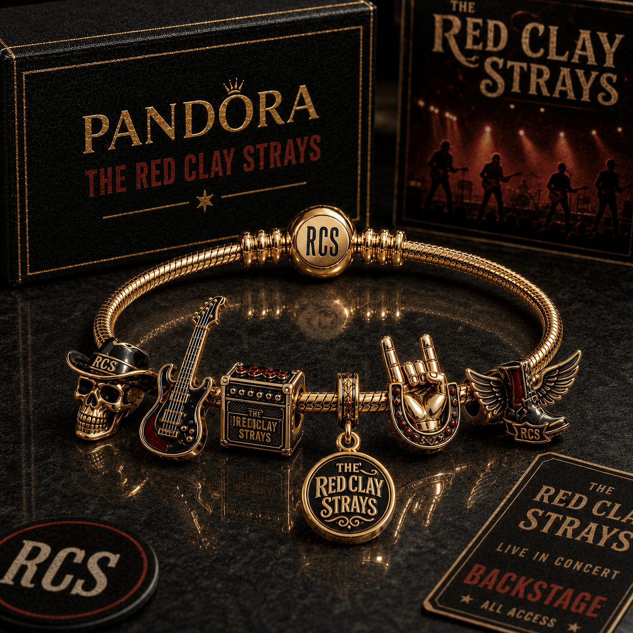 TRCS Gold Charm Bracelet Set PTT
