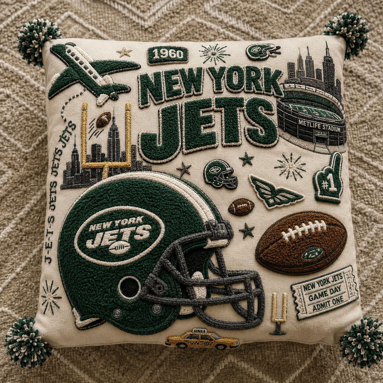 NYJ Tufted Sofa Cover & Pillow Set DNBN