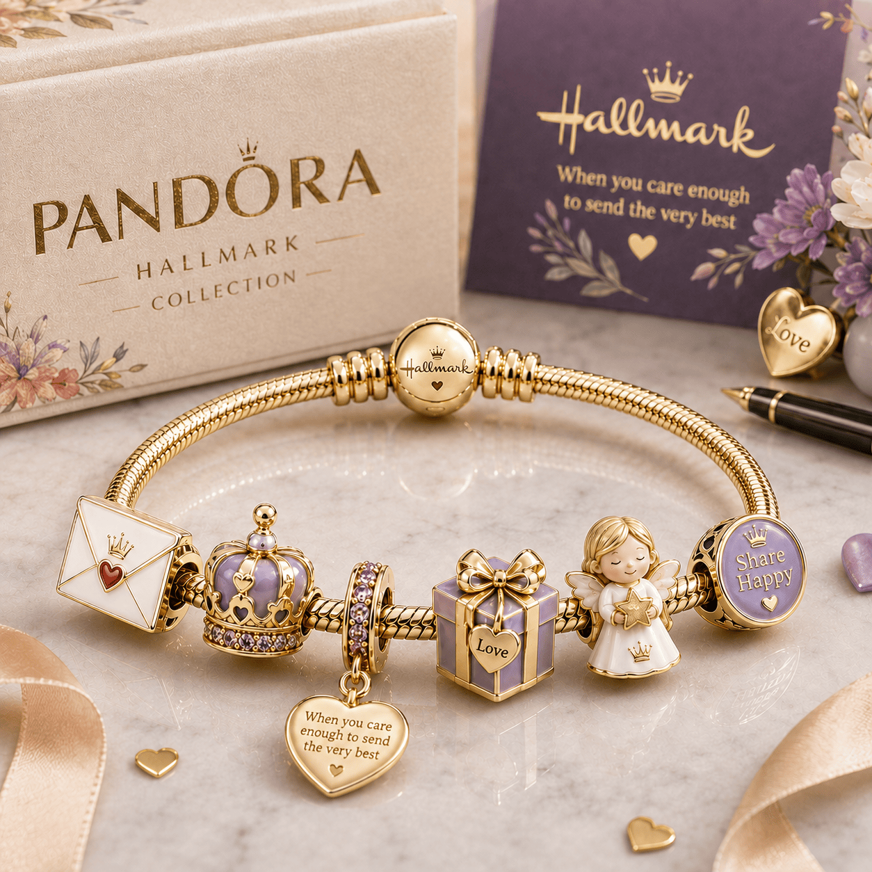HMK Gold Charm Bracelet Set BMD