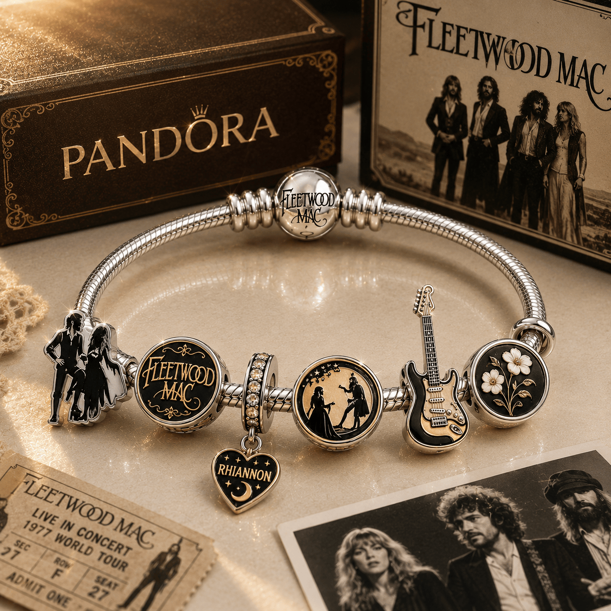 FLM Silver Charm Bracelet Set BMD