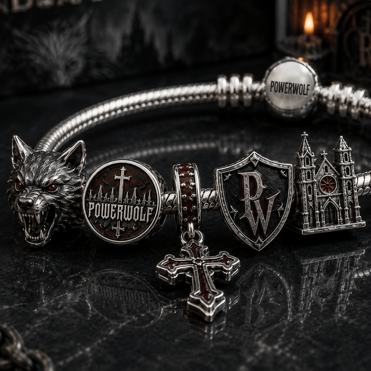 POWF Silver Charm Bracelet Set VTH