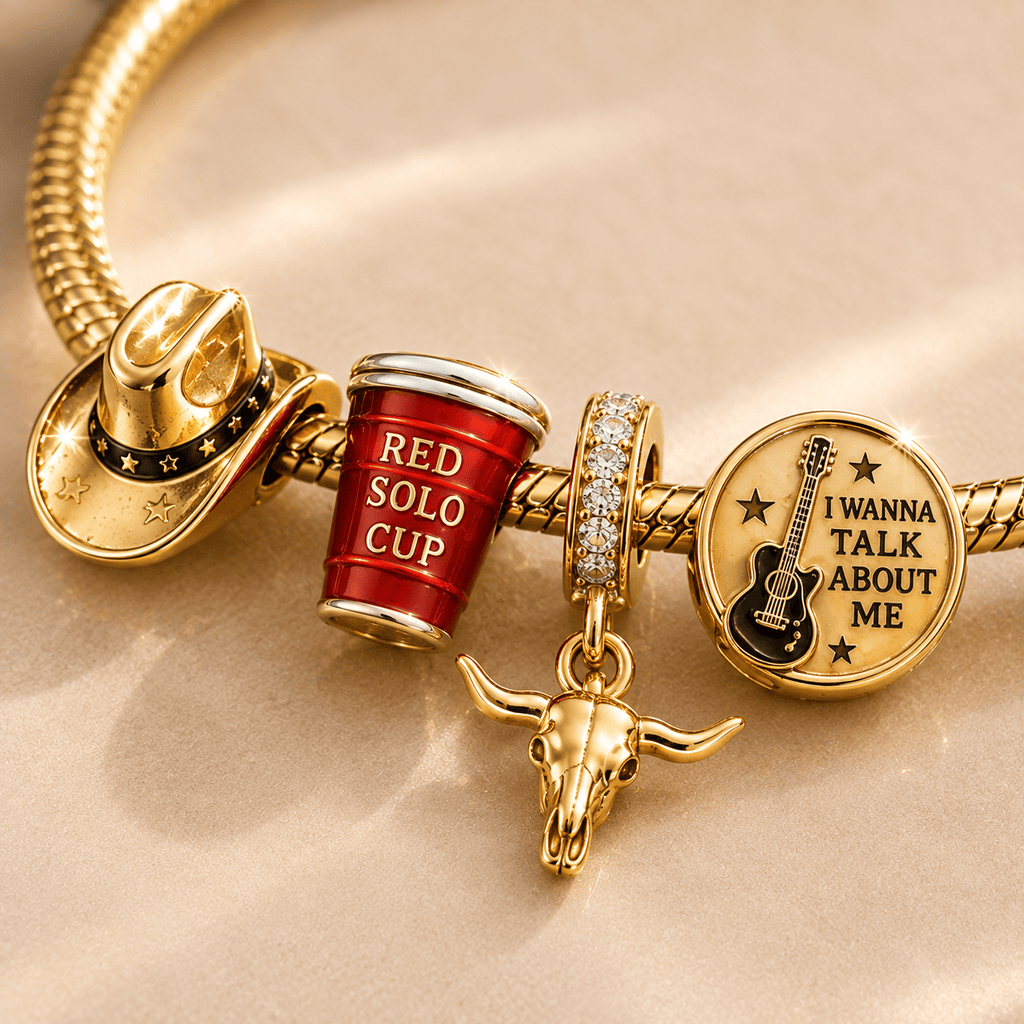 TBKH Gold Charm Bracelet Set TTTT