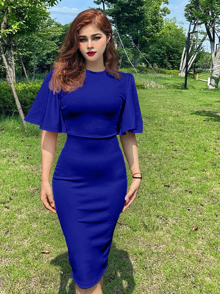 New 2023 Crew Neck Half Sleeve Hips-Wrapped